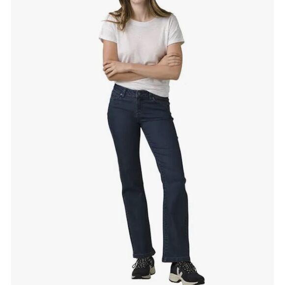 prAna Women's Jada Jeans indigo blue wash boot cut size 12 NEW - Picture 1 of 8